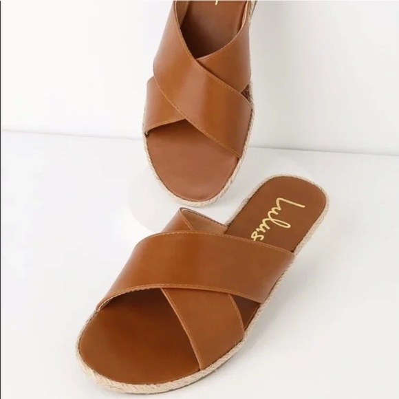 Lulus Tan Espadrille Slide Sandals - Picture 4 of 7